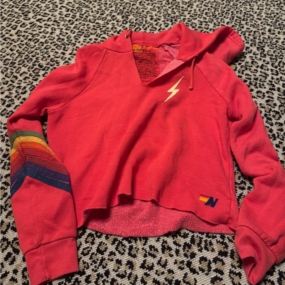 Aviator Nation crop sweatshirt hoodie- check out my closet!!